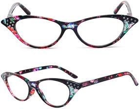 img 1 attached to Vintage Fashion Designer Cat Eye Rhinestone Reading Glasses Set of 4