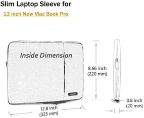 img 3 attached to 💦 Water-Resistant Gray Laptop Sleeve Case 13 Inch: MacBook Air & Pro A2179 A1932 A2251 A2289 A2159 A1989 A1706 A1708 Compatible, With Pocket