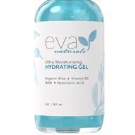 🌿 xl 2 oz. bottle of ultra moisturizing hydrating gel - natural face moisturizer with hyaluronic acid, aloe vera, and plant stem cells for hydration, smoothing, firming, and plumping all skin types by eva naturals logo