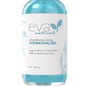 img 4 attached to 🌿 XL 2 oz. Bottle of Ultra Moisturizing Hydrating Gel - Natural Face Moisturizer with Hyaluronic Acid, Aloe Vera, and Plant Stem Cells for Hydration, Smoothing, Firming, and Plumping All Skin Types by Eva Naturals