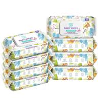 👶 счастливые попки влажные салфетки для младенцев - беспаховые детские водные салфетки, 8 упаковок, 640 штук логотип