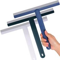 🚿 3 pack shower squeegee: all-purpose silicone rubber handle for streak-free cleaning of shower doors, car windows, and mirrors logo
