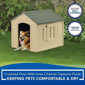 img 1 attached to 🏡 Suncast Outdoor Dog House with Door - Water Resistant & Attractive for Small to Large Dogs - Easy Assembly - Perfect for Backyards