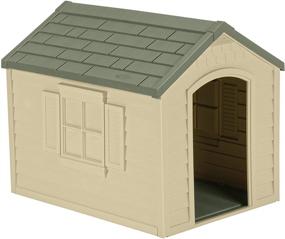 img 4 attached to 🏡 Suncast Outdoor Dog House with Door - Water Resistant & Attractive for Small to Large Dogs - Easy Assembly - Perfect for Backyards