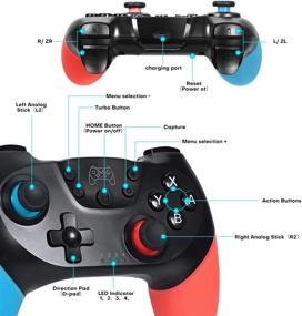 img 1 attached to Enhanced Wireless Pro Controller Gamepad for 🎮 Switch with Amibo Support, Wakeup, Screenshot, and Vibration Functions