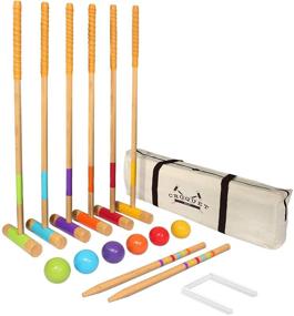 img 4 attached to GoSports Premium Croquet Set Adults