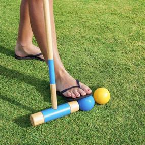 img 1 attached to GoSports Premium Croquet Set Adults