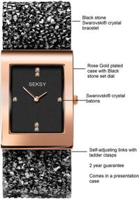 img 3 attached to «⌚ Грациозные и сверкающие: браслет-часы Swarovski Crystal для женщин с водонепроницаемостью и регулируемым ремешком»