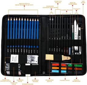 img 4 attached to Набор художников H & B из 48 графитных карандашей с альбомом для рисования - идеально подходит для взрослых, детей и начинающих художников - включает уголь, пастели и чехол для переноски - полный комплект и оборудование для рисования.