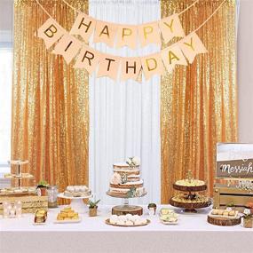 img 3 attached to 🌟 ShinyBeauty 2FTx7FT-2Pack Gold Sequin Curtain Backdrop - 2 Panels for Stunning Pictures and Events