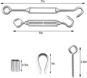 img 2 attached to 🔗 TooTaci M5 Turnbuckle Kit: Stainless Steel Tensioner, Thimbles, Eye Straps, and Clamps for 1/8 inch Cable Wire Rope