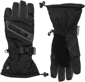 img 4 attached to 🧤 C9 Champion Kids Waterproof Adjustable Winter Glove with Zippered Pocket, Reflective Detail and Nose Wipe - Black, Boys Size 4/7