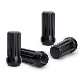 img 3 attached to Premium Black 14mmx1.5 Wheel Lug Nuts - Set of 24 | Dynofit Closed End, Conical Seat 🔧 | Compatible with Chevy, GMC, Cadillac, Lincoln, SAAB, Saturn 6 Lug Aftermarket Wheels | Includes 2 Socket Keys