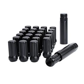 img 4 attached to Premium Black 14mmx1.5 Wheel Lug Nuts - Set of 24 | Dynofit Closed End, Conical Seat 🔧 | Compatible with Chevy, GMC, Cadillac, Lincoln, SAAB, Saturn 6 Lug Aftermarket Wheels | Includes 2 Socket Keys