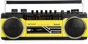 img 4 attached to Riptunes Retro Bluetooth Boombox: Кассетный проигрыватель, рекордер, AM/FM/SW радио, USB, SD, Жёлтый