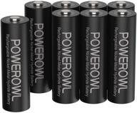 powerowl 8-pack перезаряжаемые aa-батарейки, ёмкостью 2800mah 1.2v nimh с низким саморазрядом логотип