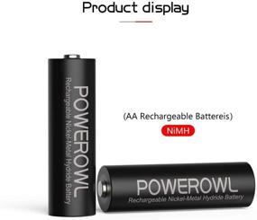 img 3 attached to POWEROWL 8-Pack Перезаряжаемые AA-батарейки, ёмкостью 2800mAh 1.2V NiMH с низким саморазрядом