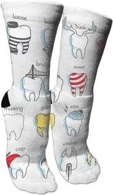 img 4 attached to 🧦 Get Comfort and Style with antsPuent Dental Combination Compression Socks: Unisex Printed Long Cotton Socks with Crazy Patterns