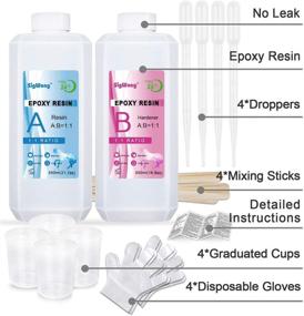 img 3 attached to 🎨 Premium 40oz Epoxy Resin Clear Crystal Coating Kit - Ideal for Art, Craft, Jewelry Making & More! Includes Bonus Gloves, Measuring Cup, Wooden Sticks and Dropper