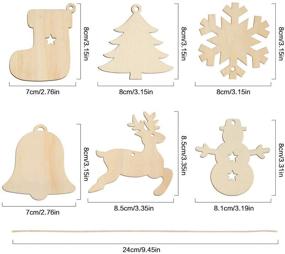 img 3 attached to 🎄 Deck the Halls with 60 Pieces Christmas Unfinished Wood Ornaments – DIY Crafts for Home Hanging Decoration