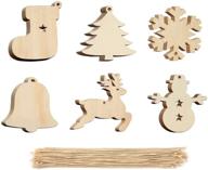 🎄 deck the halls with 60 pieces christmas unfinished wood ornaments – diy crafts for home hanging decoration logo