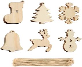 img 4 attached to 🎄 Deck the Halls with 60 Pieces Christmas Unfinished Wood Ornaments – DIY Crafts for Home Hanging Decoration