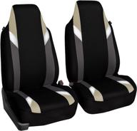 🪑 fh group fb133 beige102 bucket seat cover set (supreme modernistic design, airbag compatible, pack of 2, beige) logo