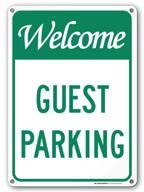 🚧 premium weatherproof welcome guest parking sign: ensure optimal visibility and durability! logo