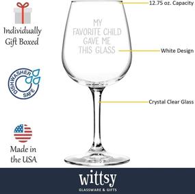 img 3 attached to 🍷 Fun Novelty Wine Glass - Best Mom & Dad Christmas Gifts from Your Favorite Child - Hilarious Gag Xmas Present Idea for Parents, with Option for Personalization - Perfect Birthday Gift for Him, Her, Men, Women - 13 oz Capacity