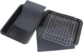 img 2 attached to 5-Piece Nonstick Toaster Oven Bakeware Set by Checkered Chef - Includes Baking Trays, Rack, and Silicone Baking Mats - Top Accessories for Toaster and Convection Ovens