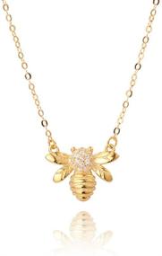 img 4 attached to Sterling Silver Bee Gold Coin Pendant Choker Necklace with Crystal CZ Diamond - Perfect Gift for Women, Teen Girls, and BFFs!