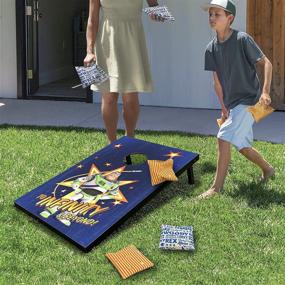 img 2 attached to Fun Disney Cornhole Set by GoSports: Mickey, Minnie, and 🎯 Toy Story Editions - Perfect for Both Regulation and Travel Size Games!