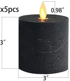 img 1 attached to Pretty and Convenient: Smtyle Black Flameless Candles with Remote Control, Timer, and Realistic Flickering Effect - Pack of 5