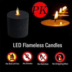 img 3 attached to Pretty and Convenient: Smtyle Black Flameless Candles with Remote Control, Timer, and Realistic Flickering Effect - Pack of 5