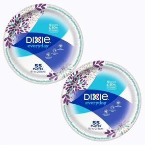 img 1 attached to 🍽️ Dixie Everyday Heavy Duty Paper Plates (8.5 Inch) - 2 Packs of 55 Count Plates