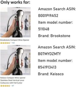 img 3 attached to 🍷 Premium 3 Pack Replacement Corkscrew Spiral Set for Brookstone & Keissco Wine Openers - Ideal Replacement Worm Solution