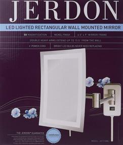 img 1 attached to 💡 Nickel Finish LED Lighted Wall Mount Rectangular Makeup Mirror - Jerdon JRT710NL - 6.5" x 9" Dimension