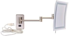 img 3 attached to 💡 Nickel Finish LED Lighted Wall Mount Rectangular Makeup Mirror - Jerdon JRT710NL - 6.5" x 9" Dimension