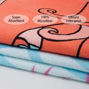 img 1 attached to Suluia Mermaid Ocean Kids Beach Towel: The Ultimate Hooded Poncho Cape for Girls - Cartoon Cute, Soft Microfiber Swim Wrap for Pool, Bath & Travel