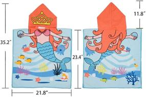 img 2 attached to Пляжное полотенце Suluia Mermaid Ocean Kids: идеальный плащ-пончо с капюшоном для девочек - мультяшный милый, мягкий микрофибровый сарафан для плавания, ванны и путешествий.