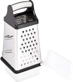 img 1 attached to 🧀 10-Inch Stainless Steel Box Grater with Storage Container - Amazon Basics