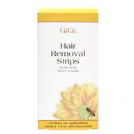 🌿 gigi body hair removal strips - pre-waxed with all-purpose honee formula by gigi, 12 strips logo