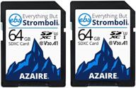 everything but stromboli 64gb sd card (2 pack) speed class 10 uhs-1 u3 v30 64g sdxc memory cards multipack for compatible camera logo