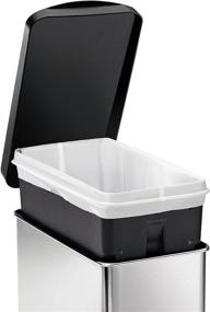 img 2 attached to 🗑️ Stainless Steel Bathroom Slim Profile Trash Can, 10 Liter / 2.6 Gallon, with Plastic Lid - simplehuman