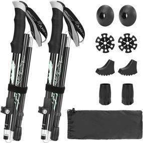 img 4 attached to Number-one Collapsible Trekking Poles 2 Pack: Ultralight Aluminum Alloy Hiking Poles with EVA Grip and Quick Lock System - Ideal Walking Sticks for Men and Women Hiking, Camping and Outdoor Adventures