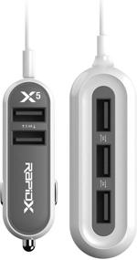 img 4 attached to RapidX X5 5 USB Ports Car Charger 22 Cell Phones & Accessories
