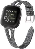 🔥 veaqee плетеные браслеты: стильные и регулируемые аксессуары для fitbit versa / versa 2 / versa lite edition для мужчин и женщин - угольный логотип