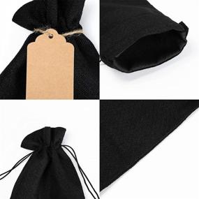 img 2 attached to 🍷 SUBANG 12-Piece Set: Reusable Jute Wine Bags with Ropes and Tags for Gifting, 14 x 6 Inches