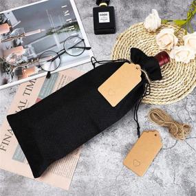 img 1 attached to 🍷 SUBANG 12-Piece Set: Reusable Jute Wine Bags with Ropes and Tags for Gifting, 14 x 6 Inches