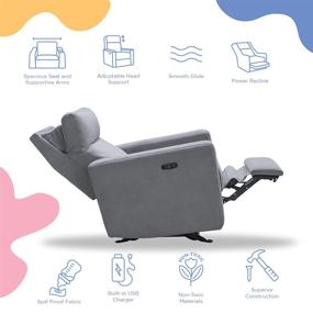 img 2 attached to 🪑 The Glider by Nurture™: Premium Power Recliner Nursery Glider Chair with Adjustable Head Support & Built-in USB Charger (Grey) — Ultimate Functionality and Comfort for Modern Parents